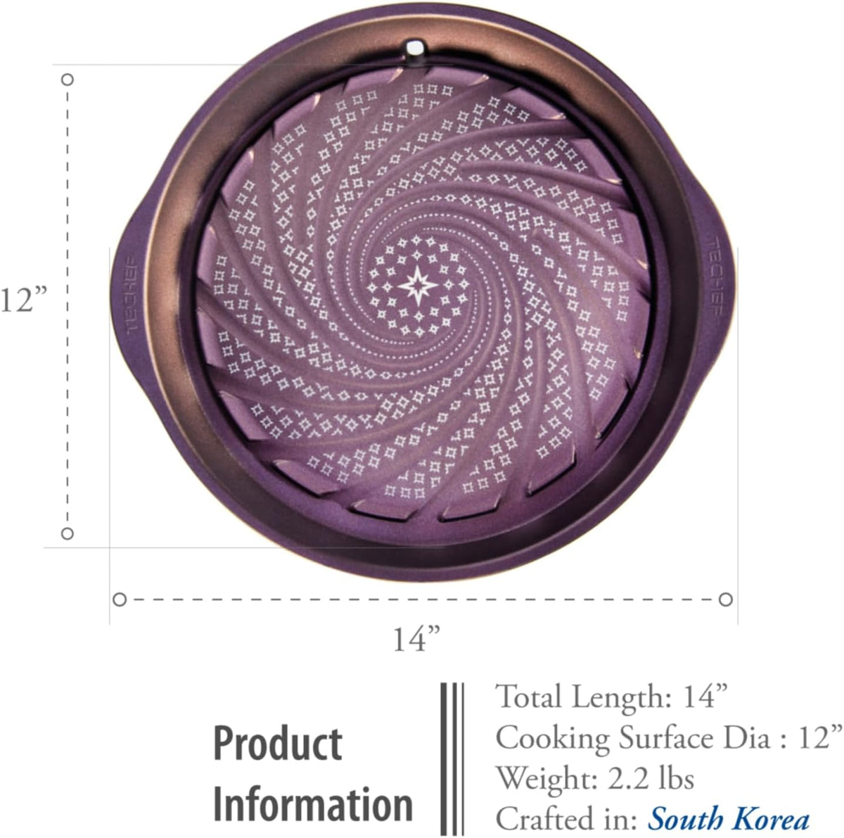 TECHEF - Korean BBQ Nonstick Grill Pan, KBBQ Grill Pan, PFOA-Free, Dishwasher Oven Safe, Made in Korea