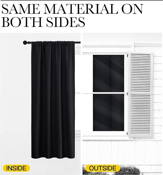 NICETOWN Short Curtains 36 inches Long, Kitchen Window Curtains Over Sink