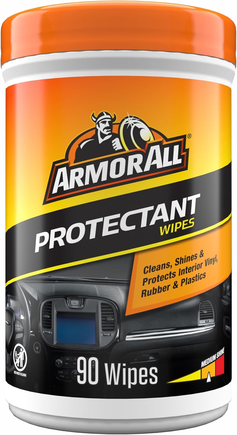 Armor All Car Interior Protectant Wipes, 90 Count Canister, UV Protectant for Vinyl, Rubber, Plastic, Trim and Dashboards