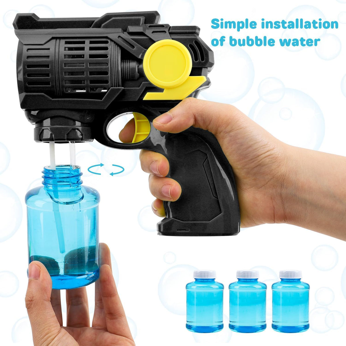 Toy Life 3 Pack Bubble Guns for Kids, Automatic Bubble Blower, Leakproof & Lightweight, Outdoor Summer Toy, Easter Basket Stuffer, Party Favor, Birthday Gift for Toddlers Boys Girls