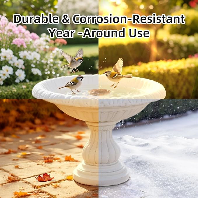 Copper Disk for birdbath, Chicken,Dogs & Cats Water Feeder, 99.9% Pure Copper Disk, Physical Safe Clean Water, Universal Fit for Outdoor Birdbaths, Pets Water Bowls,Year-Round Use (1 Pcs)