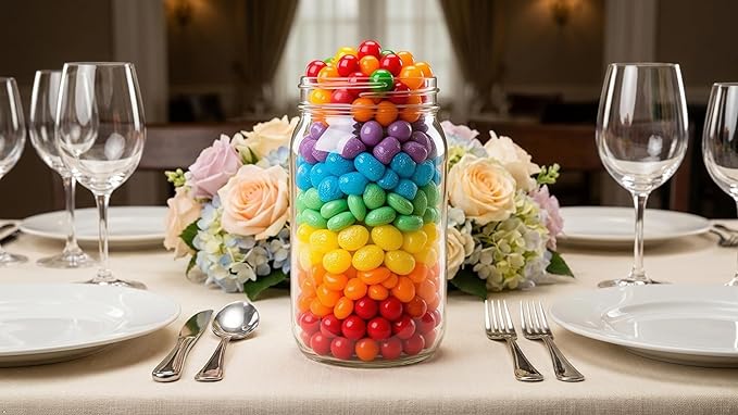 JARMING COLLECTIONS 32oz Extra Wide Mouth Glass Storage Jar with BPA-Free Plastic Lid – Quart Size Airtight Mason Jar for Kitchen, Pantry, and Food Storage (Set of 2)