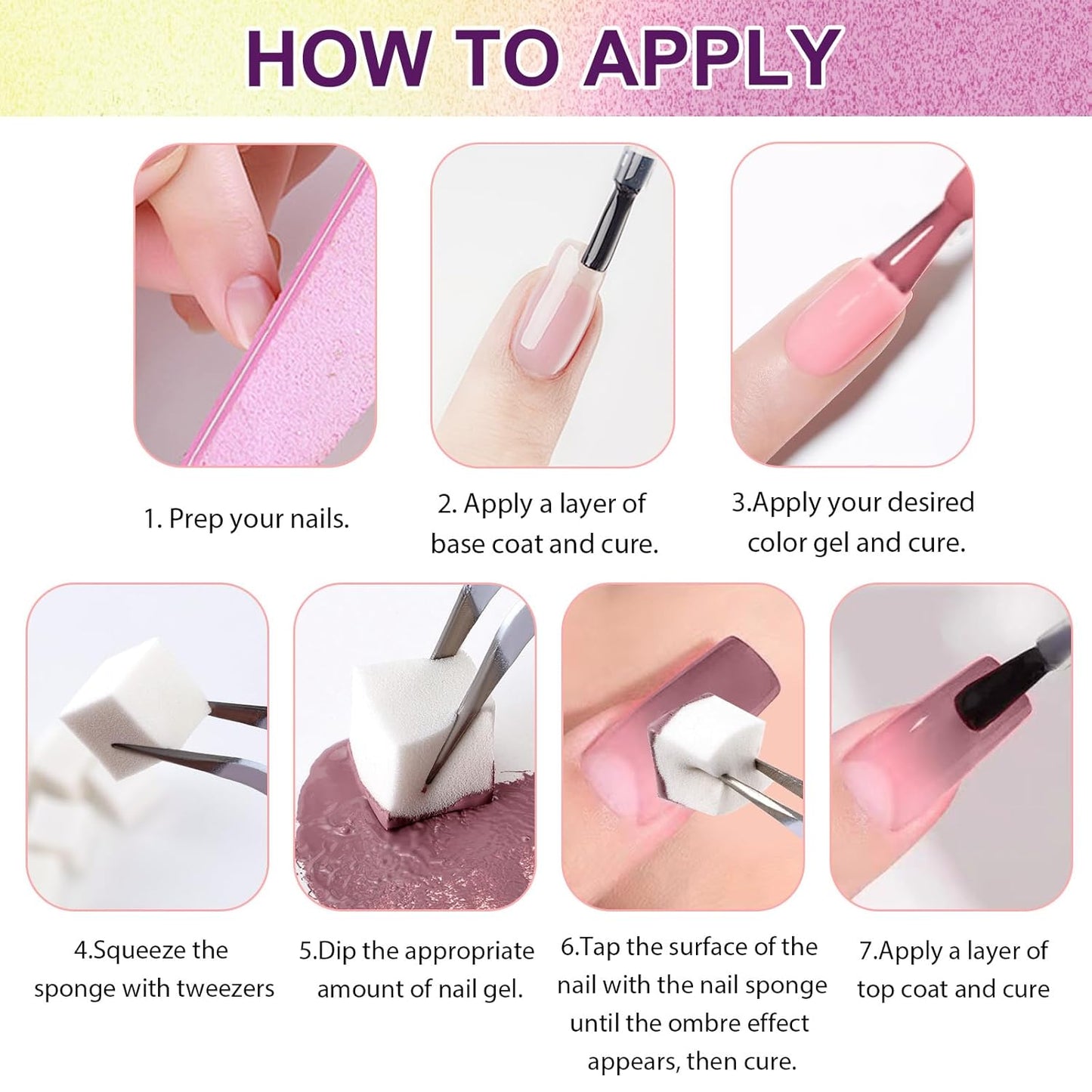 Gradient Painting Gel, 16 Colors Ombre Gel Nail Polish for Ombre Nails Aura Nails, French Manicure DIY Nail Art, Long-lasting High-glossy No-wipe Home DIY Palette Cloud Fluff
