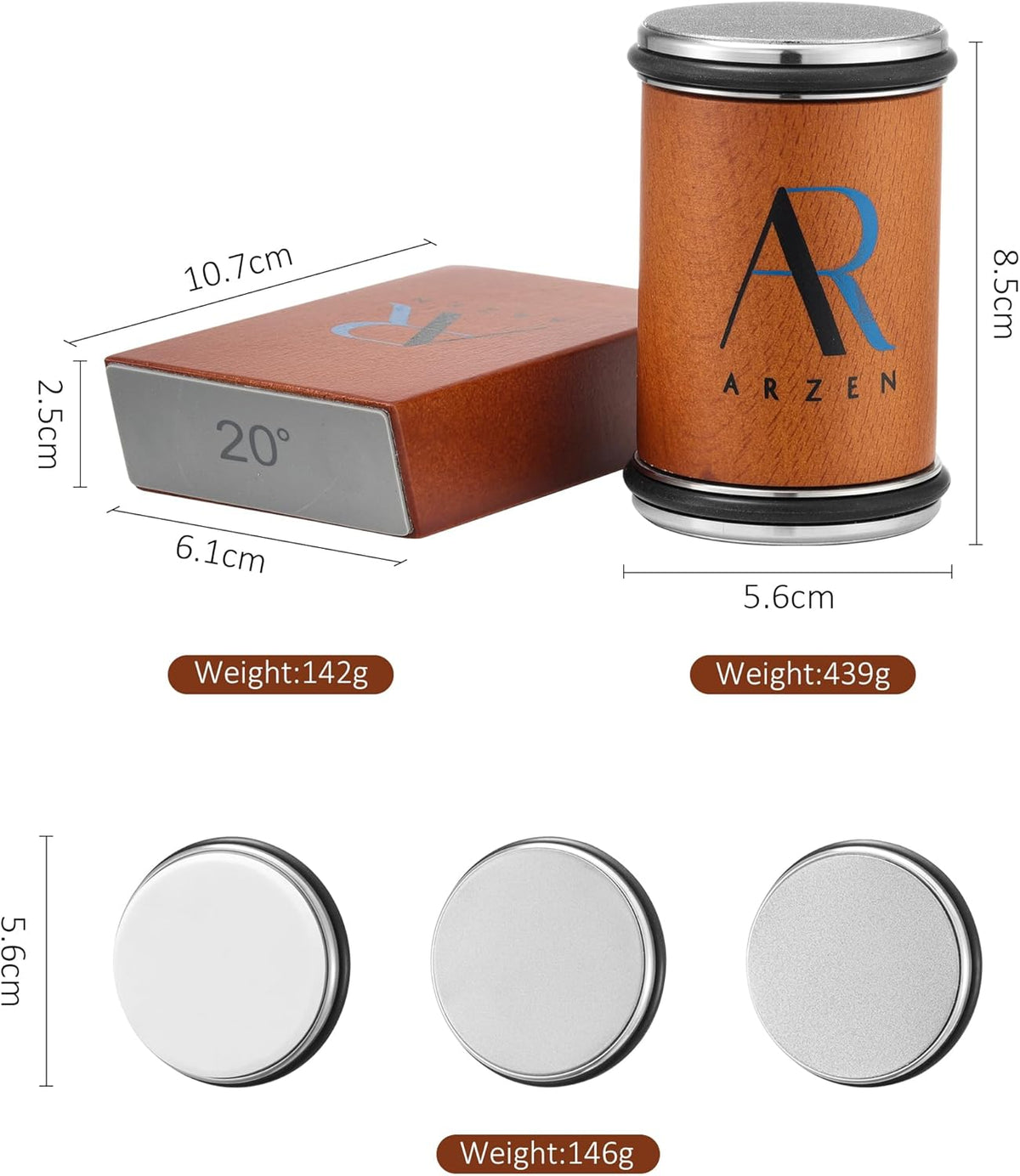 ARZEN Professional Rolling Knife Sharpener with Anti Cut Gloves – Kitchen Knife Sharpener with Magnetic 15° & 20° Angle Base, Replaceable Diamond & Ceramic Discs – Easy Knife Sharpening Tools