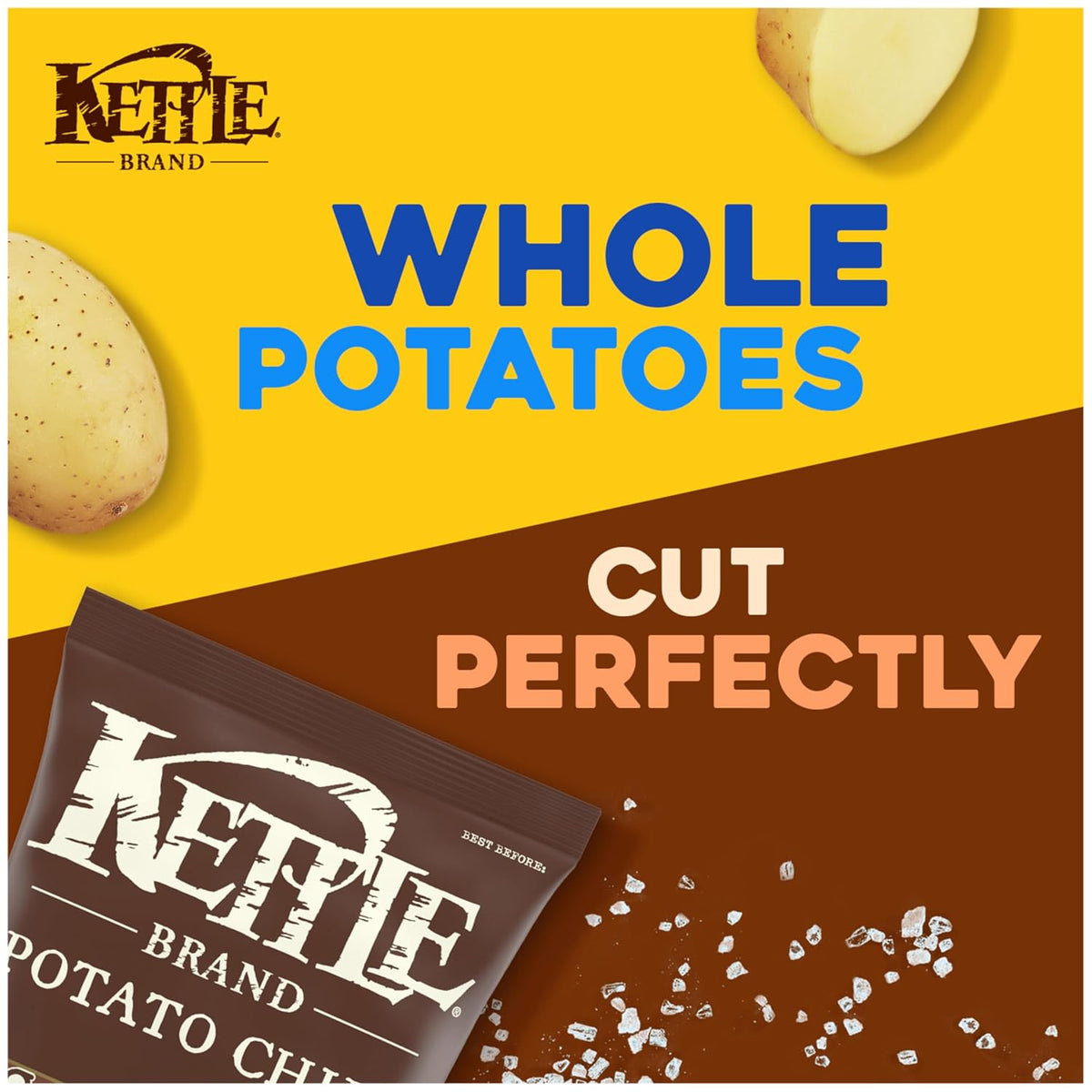 Kettle Brand Sea Salt Kettle Potato Chips, Gluten-Free, Non-GMO, 7.5 oz Bag