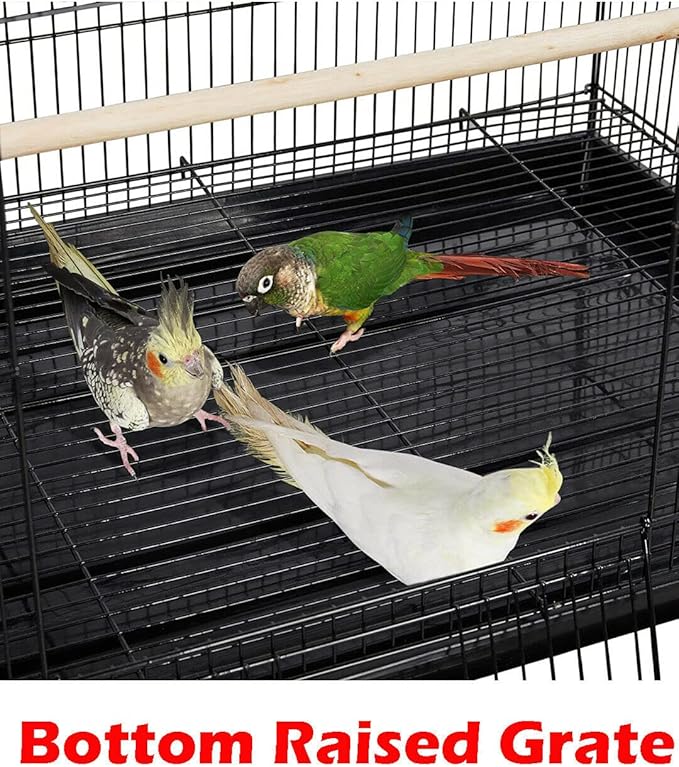 Lot of Breeding Flight Bird Cage for Aviaries Canaries Budgies Finches Lovebird Parakeet (30"x18"x18" Black with Divider)