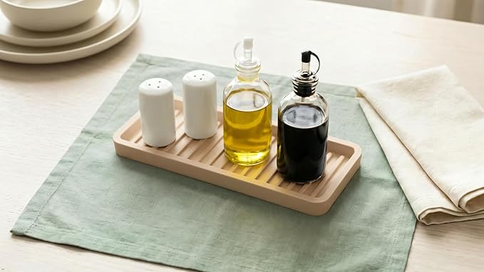 Silicone Sink and Surface Organizer Tray, Sponge Holder, Vanity Tray, Trivet, Heat Safe, Dishwasher Safe, for Bathroom and Kitchen Organization (Pistachio, 9"x3.5")