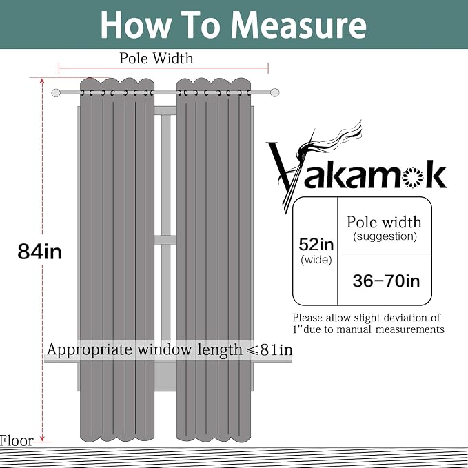 Yakamok 2 Thick Layers 100% Completely Blackout Window Curtains, Thermal