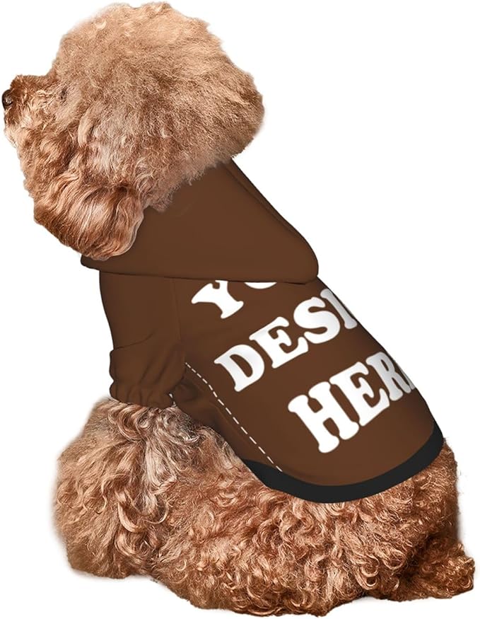 Personalized Chihuahua Dog Hoodie, Custom Pet Warm Sweatshirt Costume with Name Number Photo, Customize ID Clothes for Pupppy Kitten Dogs Cats, Chocolate, L