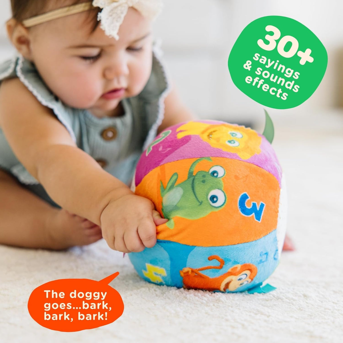 Move2Play, Hilariously Interactive Baby Ball with Music & Sound Effects | First Birthday Gift | Toddler Toy for Boys & Girls | Age 6, 9, 12, 18+ Month | 1, 2+ Year's Old (Baby Ball)