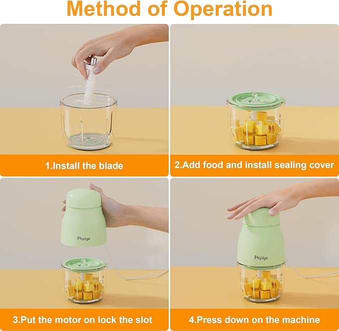 Baby Food Maker-Upgrade, Phydge Baby Food Blender with Baby Food Containers, Silicone Spoons, Easy to Clean, 10oz Baby Food Processor for Fruit, Vegetable, Meat
