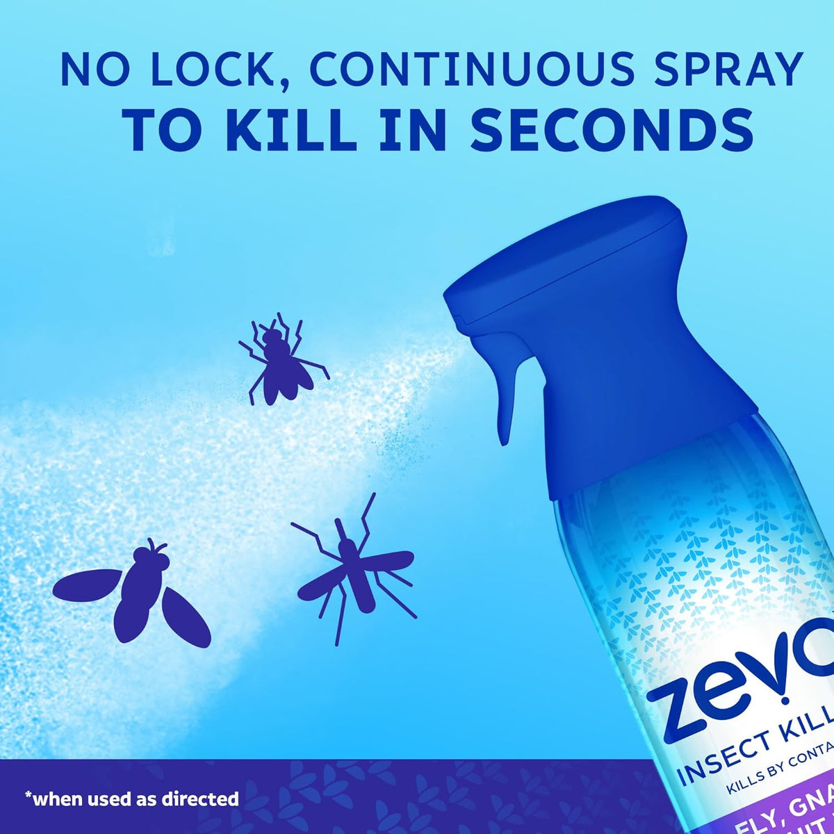 Zevo Flying Insect Killer Spray - Bug Spray for Home Use - Versatile Gnat, Mosquito, Fruit Fly Killer & More - with Rosemary & Cornmint Oil - for Indoor & Outdoor Use (3 Bottles)