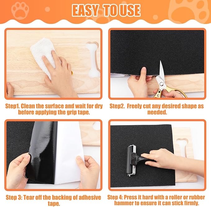 Pet Nail Self Adhesive Replacement Emery Paper Fits Most Dog Scratch Pad Cat Litter Box DIY on The Places Where Pets Like to Scratch Alternatives to Cat and Dog Nail Clippers (10in*13ft, Brown)