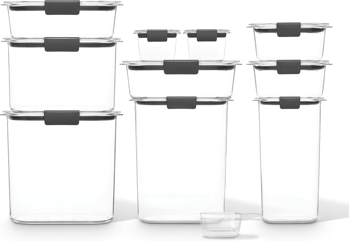 Rubbermaid Brilliance Pantry 10 Piece Set, Clear and Airtight Food and Pantry Storage Containers