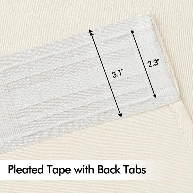 MIULEE Birch Back Tab Blackout Curtains 84 Inch Length 2 Panels Set