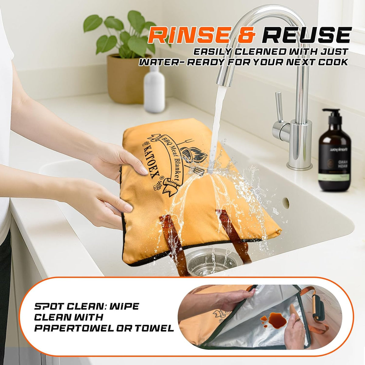 BBQ Blanket for Resting Meat Extra Large, 25in BBQ Meat Resting Blanket for Smoking, Grilling Meat Insulated Resting Bag with Wide Mouth for Large Brisket/Turkey