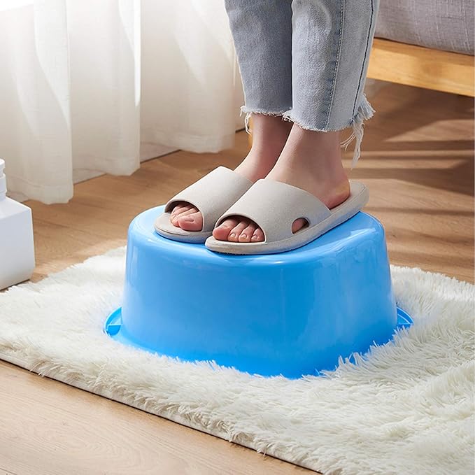 Foot Soaking Bath Basin: Plastic Foot Spa Basin for Soaking Feet - Foot Soaking Tub with Massage Dots - Roomy Foot Soak Bucket for Water Spa and Foot Massage (Purple)