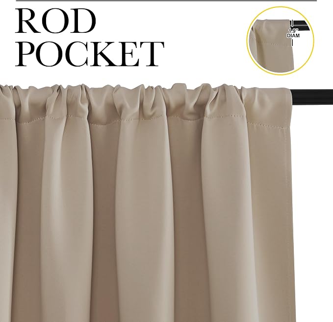 NICETOWN Kitchen Curtains, Short Blackout Curtains & Drapes, Thermal Insulated