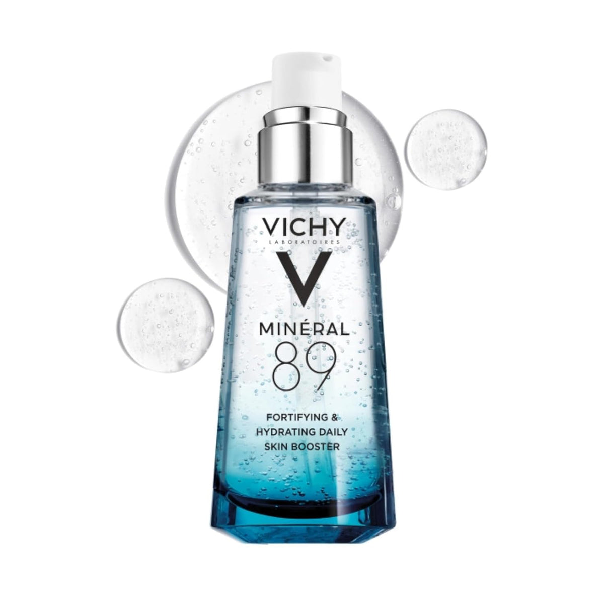 Vichy Mineral 89 Booster, Pure Hyaluronic Acid Serum for Face with Volcanic Mineral Water for Skin Barrier Repair, Plumps & Hydrates, Lightweight Moisturizing Gel, Oil-Free, Non-Sticky