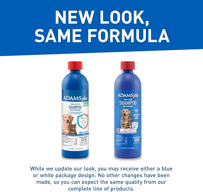 Plus Flea & Tick Shampoo with Precor for Cats, Kittens, Dogs & Puppies Over 12 Weeks Of Age Sensitive Skin Flea Treatment | Kills Adult Fleas, Flea Eggs, Ticks, and Lice| 12 Ounces