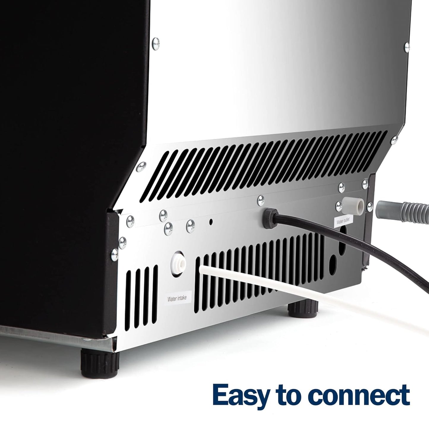 EUHOMY Commercial Ice Maker Machine, 200lbs Daily Output, Under Counter ice Machine with 65lbs Ice Storage Capacity, Perfect for Home/Bar/Restaurant/Outdoor Activities(Stainless Steel)