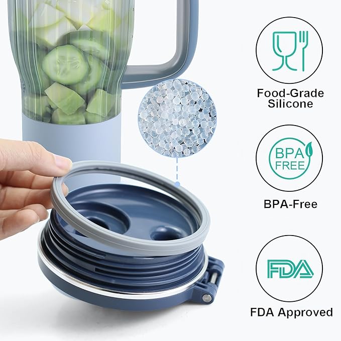 2 PCS Seal Replacement for Ninja BlendBOSS Personal Smoothie Tumbler, Food-Grade Silicone Gasket Compatible With Ninja BlendBOSS Travel Tumbler, Leak-Proof & Durable