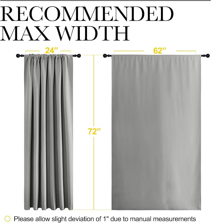 NICETOWN 2 Panels Blackout Curtains, Rod Pocket Window Curtains Room Darkning