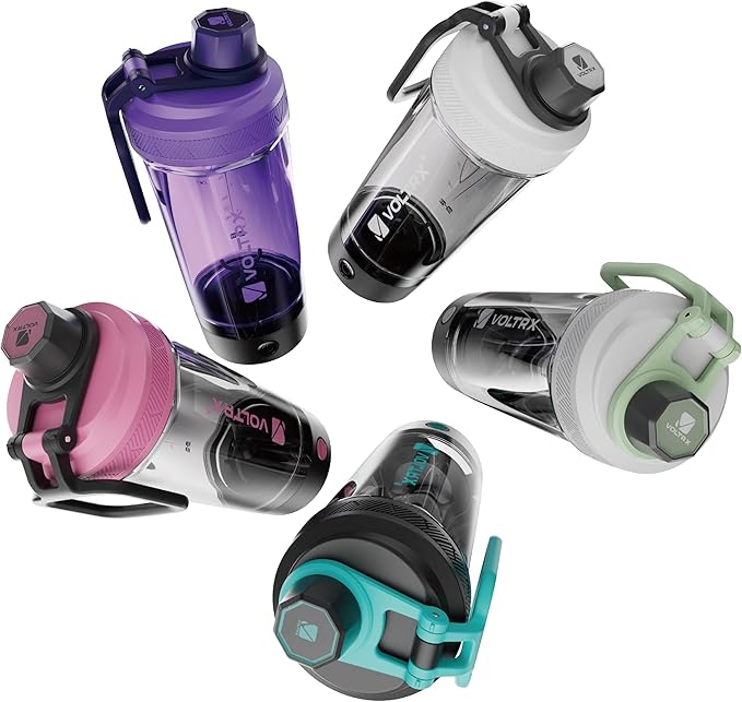 VOLTRX Shaker Bottle, Gallium USB C Rechargeable Electric Protein Shake Mixer, Shaker Cups for Protein Shakes and Meal Replacement Shakes, BPA Free, Made with Tritan, Steel Teal, 20oz
