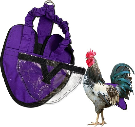 Hen Holster Wrap-Around Bird Diaper & Harness for Hens, Roosters, Ducks, Geese - with Removable Vinyl Liner, Adjustable Fit for Outdoor Adventures & Indoor Use - Easy to wear - XL, Purple