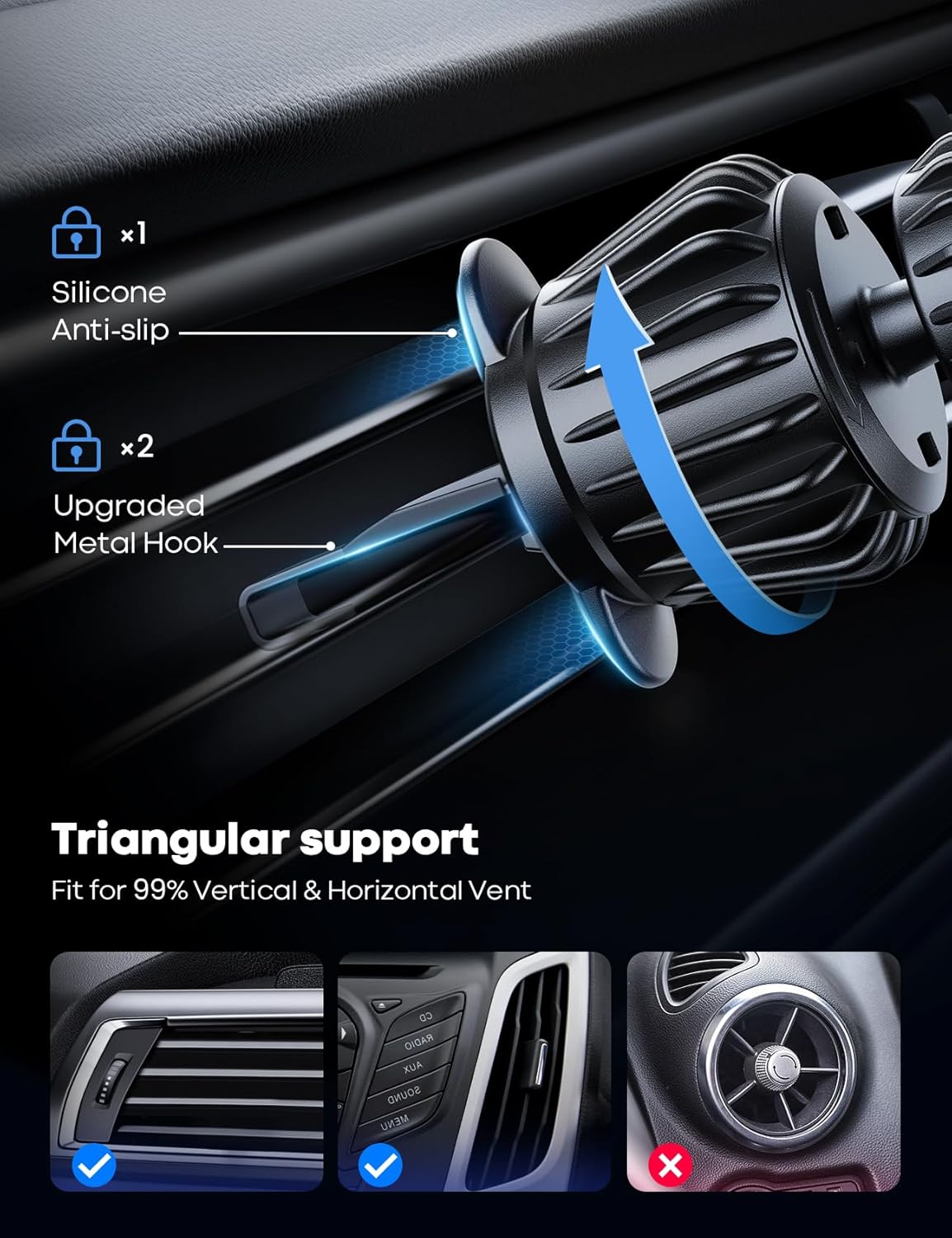 Lamicall for MagSafe Car Mount - [20 Super Magnets] Magnetic Car Phone Mount, Air Vent Phone Holder Car, Hands Free Cell Phone Holder Clip Car Accessories fit iPhone 17 16 15 14 13 Pro Plus Max