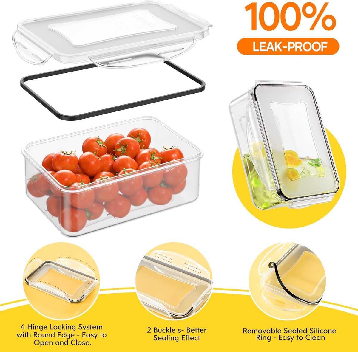 52 PCS Food Storage Containers with Lids Airtight (26 Lids & 26 Containers)- Reusable Plastic Leakproof Meal-Prep Container for Kitchen Storage Organization Microwave/Dishwasher Safe with Labels & Pen