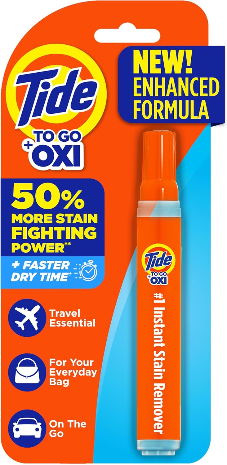 Tide Stain Remover for Clothes, To Go Pen, Instant Spot Remover for Clothes, Travel & Pocket Size, 1 Count