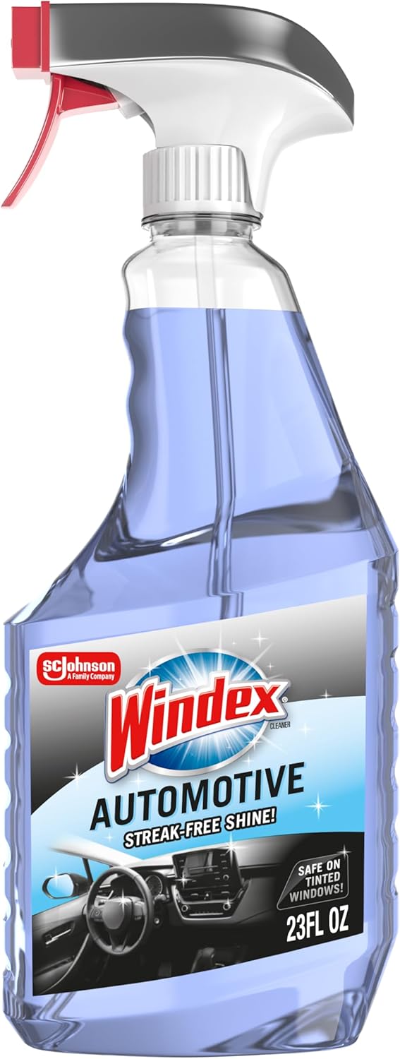 Windex Automotive Car Window and Glass Cleaner, Streak-Free Shine for Car Glass Exteriors, Tinted Windows, and Interior Electronics, 23 fl oz