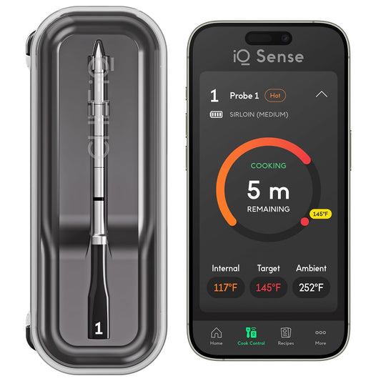 CHEF iQ Sense [2025 Model] | Smart Wireless Meat Thermometer | Ultra-Thin Probe | WiFi Unlimited Range | 1000°F Heat Safe | 5 Sensors | BBQ, Grill, Oven, Smoker, Air Fryer | Gen3
