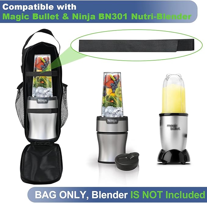 Carry bag for Ninja BN301 Nutri-Blender Plus Compact Personal Blender, Portable Outdoor Blender Travel Carrier Bag with Adjustable Strap, Blender Storage Case for Ninja BN301& Magic Bullet