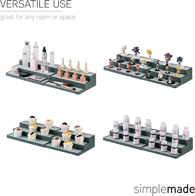 SIMPLEMADE 3-Tier Spice Rack Organizer - Versatile Storage Shelf for Kitchen, Bathroom, Bedroom & Office, Set of 1, Expandable Sage