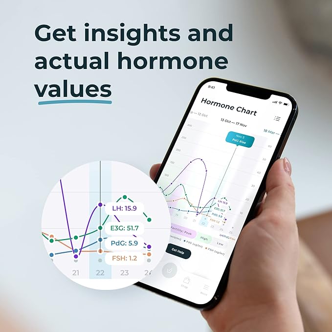 Inito Fertility Monitor & Hormone Tracker for Women | Estrogen, LH, PdG (Urine Metabolite of progesterone), FSH | Track and Confirm Ovulation | Includes 15 Test Strips (iPhone 13 Pro Max)