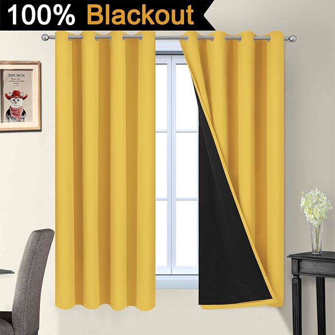 Yakamok Thermal Insulated 100% Blackout Curtains