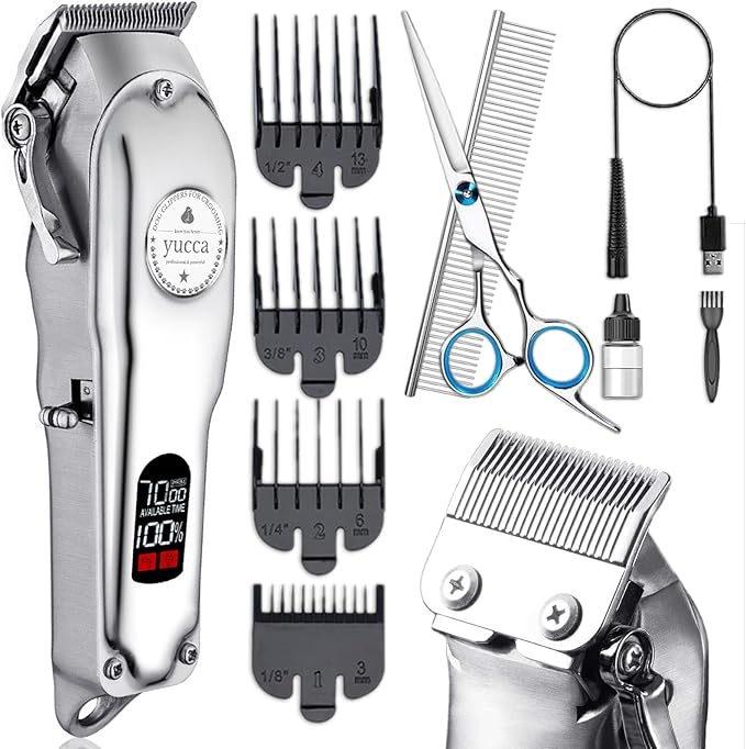 yucca Dog Grooming Clippers for Thick Heavy Coats, Cordless Dog Trimmers Clippers Professional with Metal Blade for Pets Dogs Cats Animals