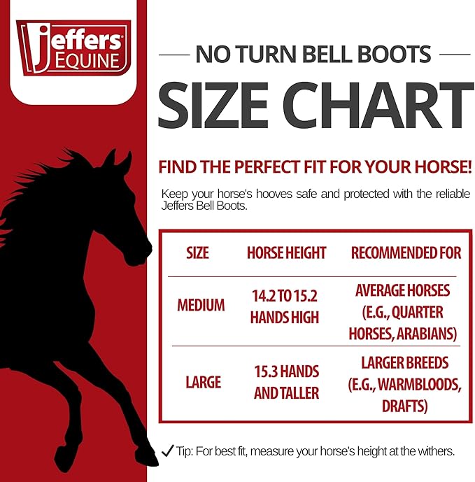 Jeffers Equine No Turn Bell Boots for Horses - White, Large | Shock Absorbing Hoof Protection | Secure Double Hook & Loop Closure, Perfect for Travel, Turnout, Training, & Riding - 1 Pair