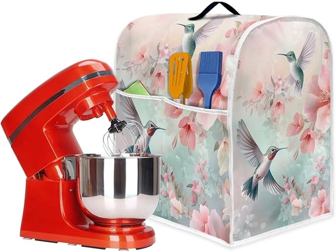 Hummingbird Stand Mixer Cover Universal Fits Appliance Covers for Kitchen Counter with Handle & Pockets Liquid Splash-Proof Dust Protector Compatible with 6-8 Quart Juicers