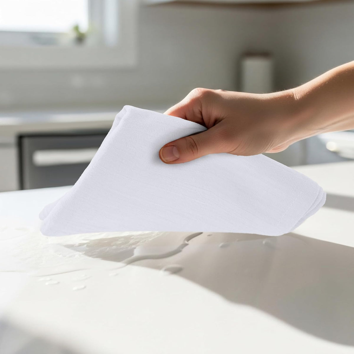 Utopia Kitchen White Flour Sack Towels [12 Pack - 28 x 28 Inch] 100% Cotton Tea Towels for Cleaning & Drying - Highly Absorbent Kitchen Dish Cloth
