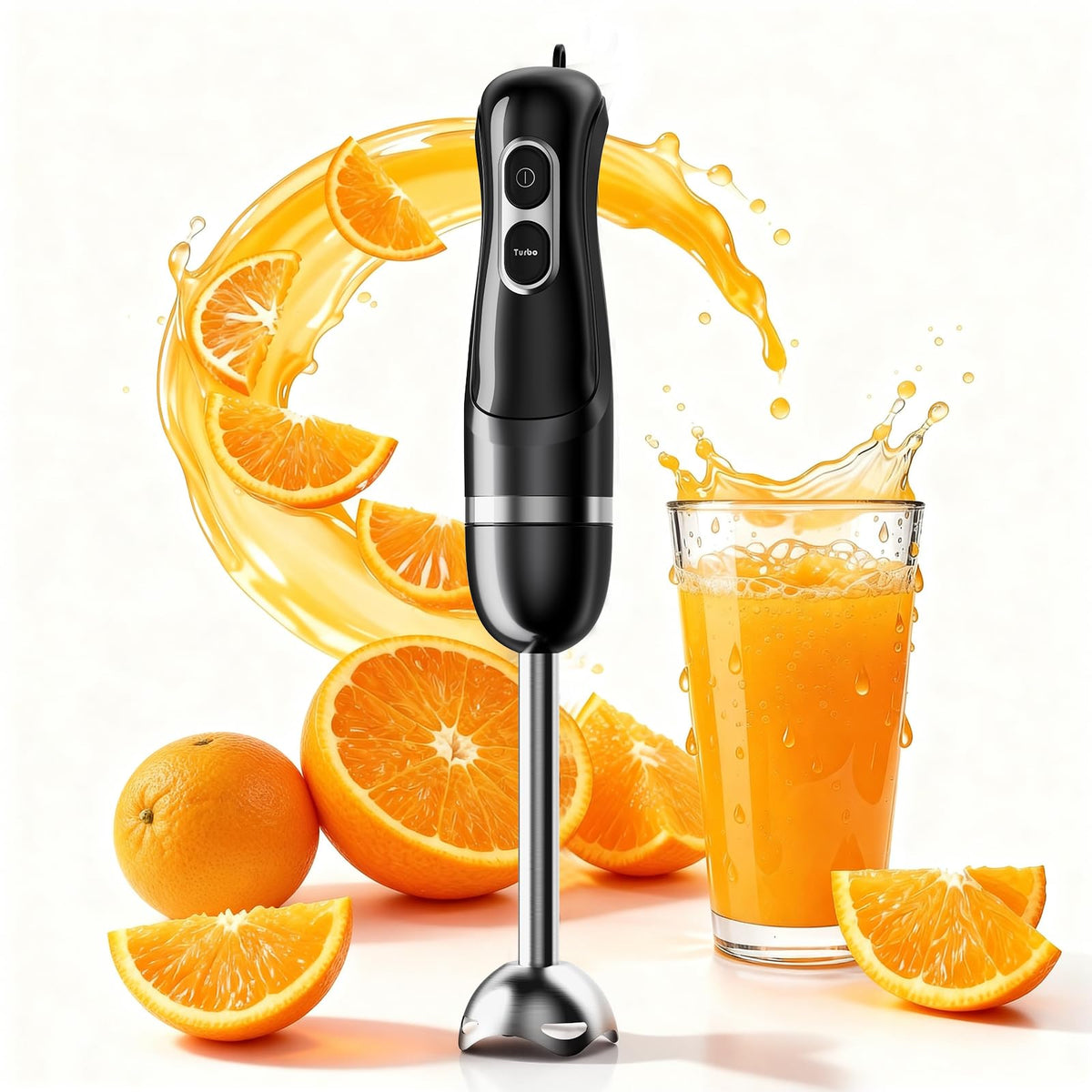 Immersion Blender Handheld, Corded Electric Blenders Portable Stick Mixer with 2 Mixing Speed and Stainless Steel Blades Emulsifier for Effortless Blending Soup, Smoothies, Puree or Baby Food