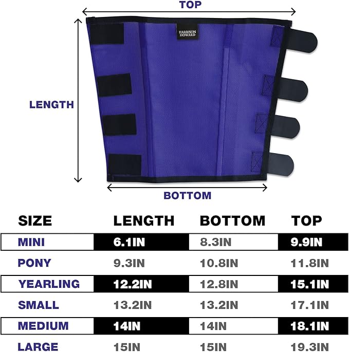 Harrison Howard Loose Fitting Fly Boots UV-Protective Extra Tough Mesh Ventilated Four Fasteners Stay-on Design Protect Horse Legs & Stomp-Reducing Set of 4 Deep Navy Medium