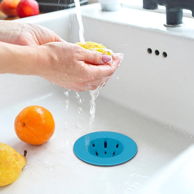 OGGI Silicone Sink Strainer- Great Kitchen Sink Strainer, Sink Drain Strainer, Drain Stopper, Sink Plug, 4.6˝ Diameter Rim, Turquoise