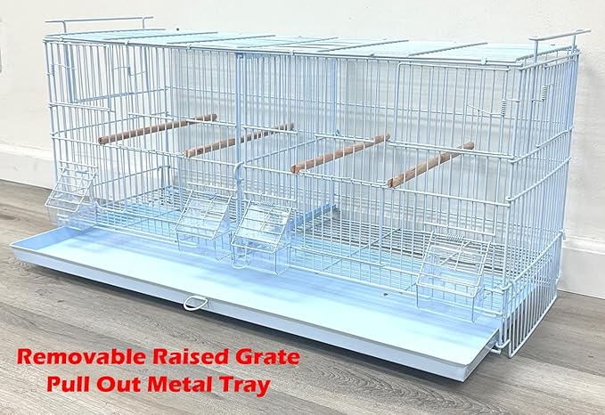 Lot of 4 Stackable Breeder Bird Flight Cage Side Breeding Nest Door with Removable Center Divider Side Breeding Nesting Box Door with Removable Rolling Stand