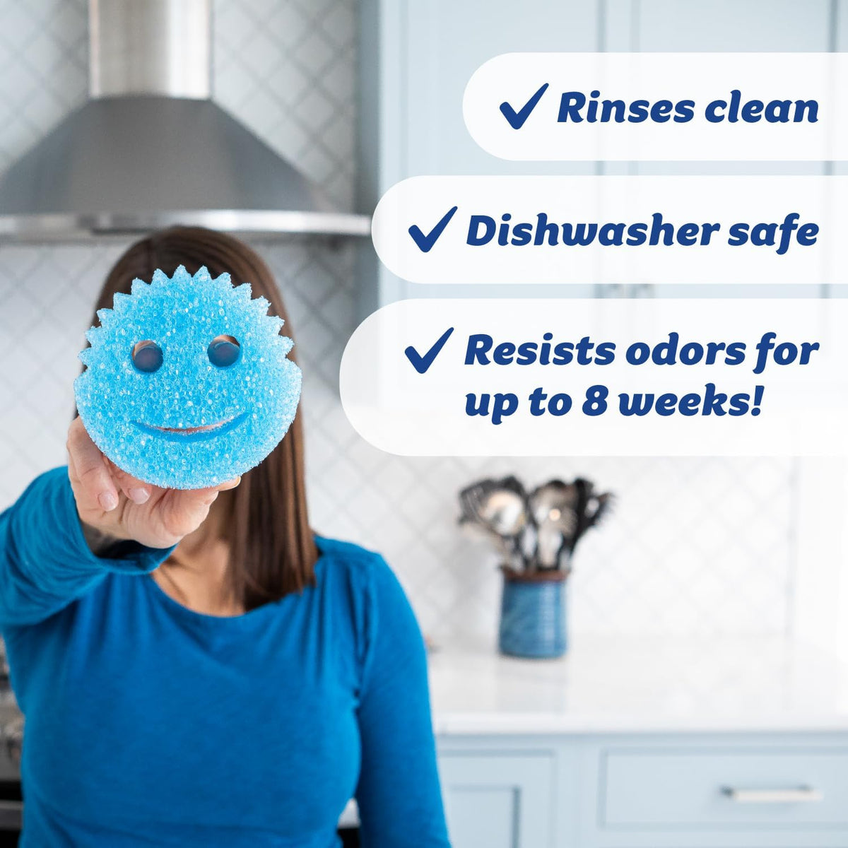 Scrub Daddy Color Sponges - Scratch-Free Multipurpose Dish Sponges for Kitchen, Bathroom & Household Cleaning - Made with BPA-Free Polymer Foam (3 Count)