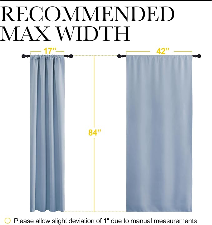NICETOWN Blackout Curtains for Living Curtains, Vintage Blue, 1 Pair, 34-inch W