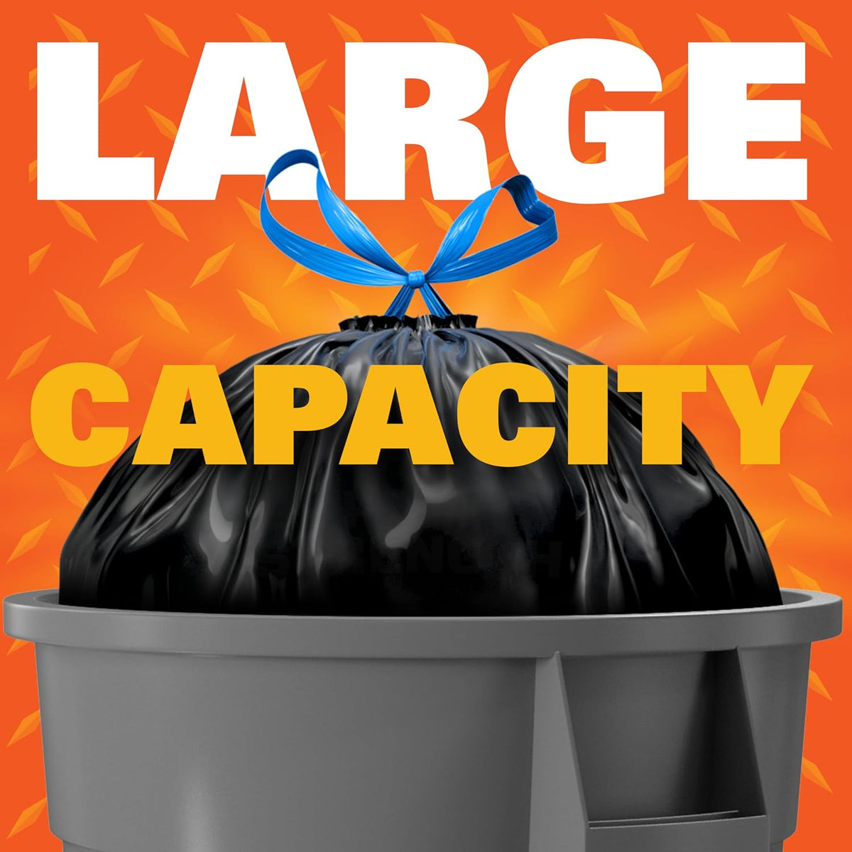 Hefty Strong 30 Gallon Trash Bags, Large Trash Bags 30 Gallon Size, Durable Drawstring Enclosure, Resists Punctures, Leaks, and Tears, Black, Unscented, 56 Bags
