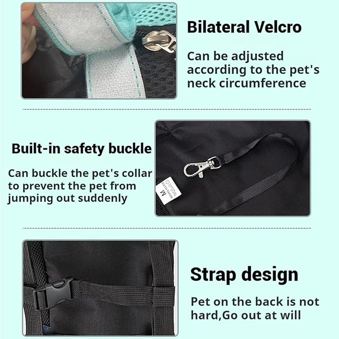 Portable Pet Carrier Backpack, Adjustable Pet Front Cat Dog Carrier Backpack Travel Bag for Small Medium Dogs Cats Puppies, Cat Backpack Carrier for Hiking Cycling (B, M)